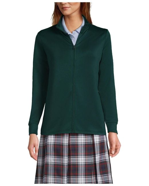Lands' End Green Active Performance Full Zip Jacket