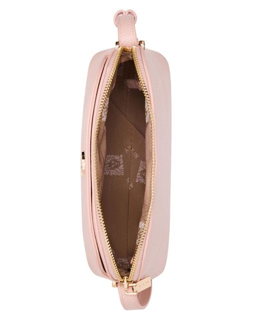 Anne Klein Pink Dome Zip Top Detachable Card Case Crossbody Bag