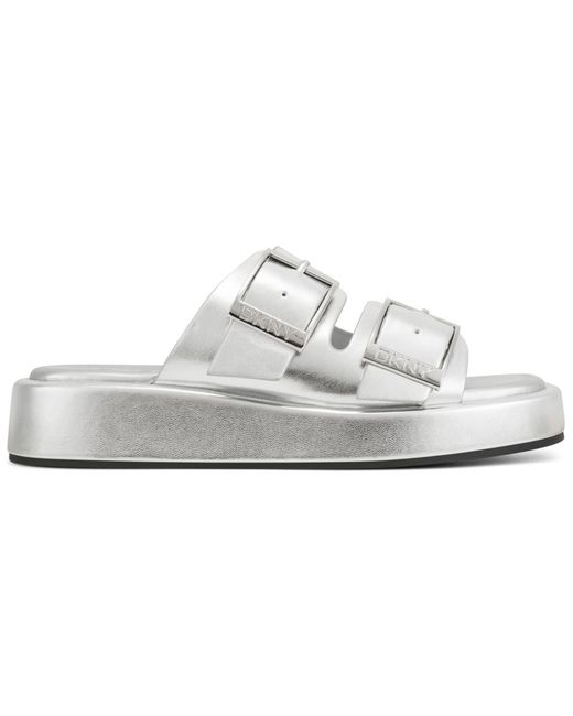 DKNY White Leocadia Platform Sandals