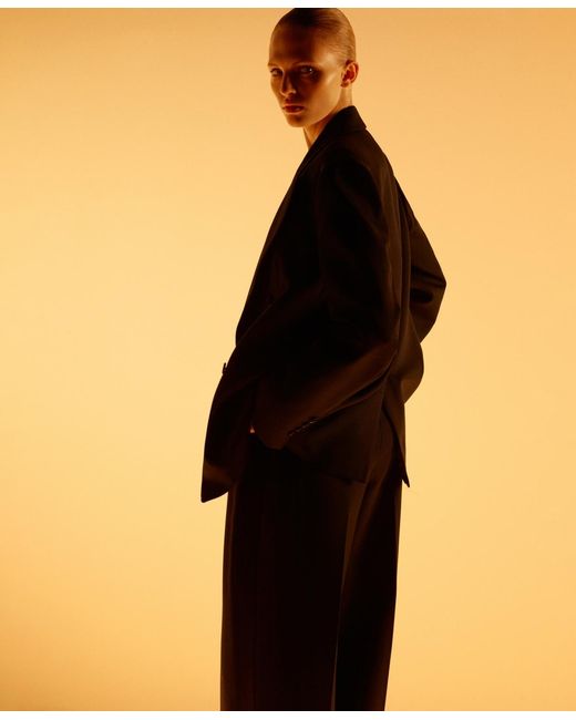 Mango Black Wool Blend Suit Pants