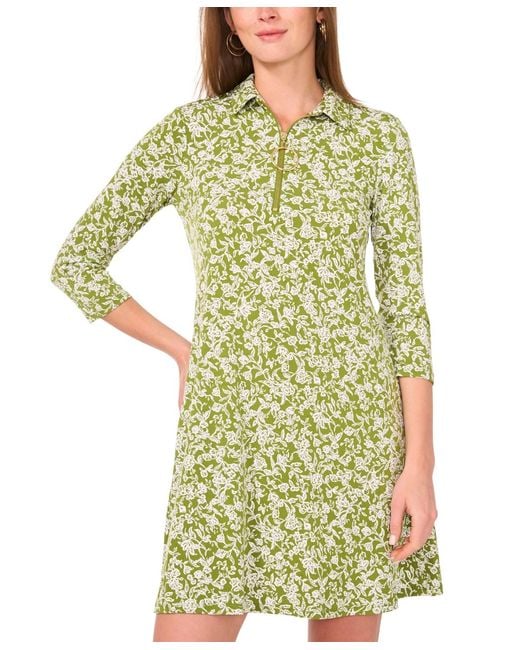 Msk Yellow Printed Shift Dress