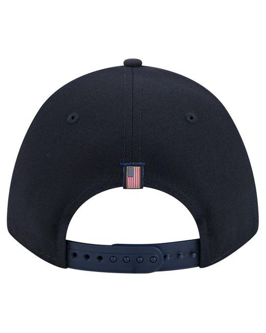 KTZ Blue Detroit Tigers American Flag 9forty M-crown A-frame Adjustable Hat for men