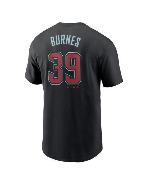 Nike Black Corbin Burnes Arizona Diamondbacks Fuse Name Number T-shirt for men