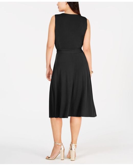black tie waist midi dress