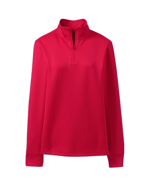 Lands' End Red School Uniform Quarter Zip Pullover
