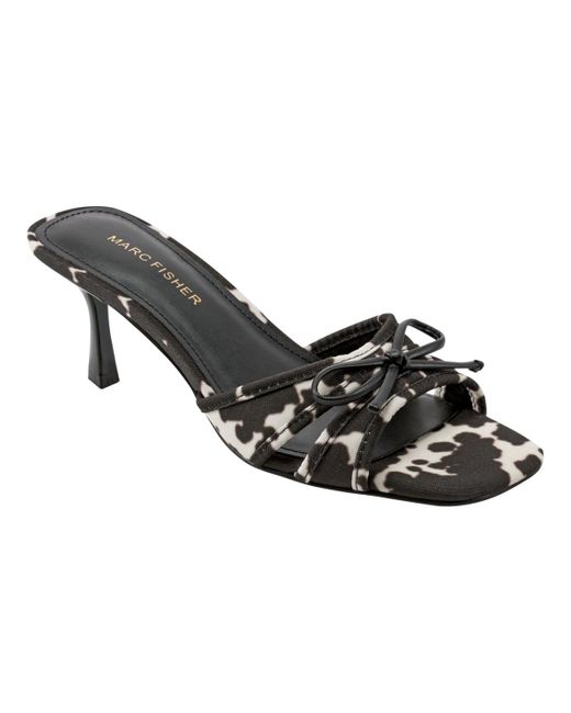 Marc Fisher Black Delphy Kitten Heel Sandals