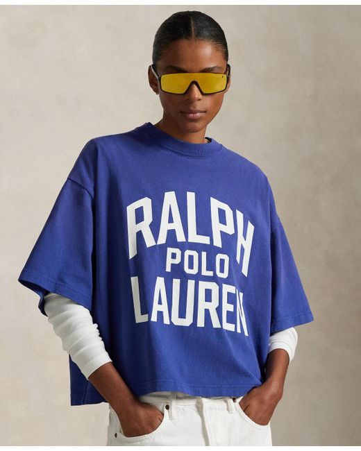 Polo Ralph Lauren Blue Logo Cotton Jersey Tee