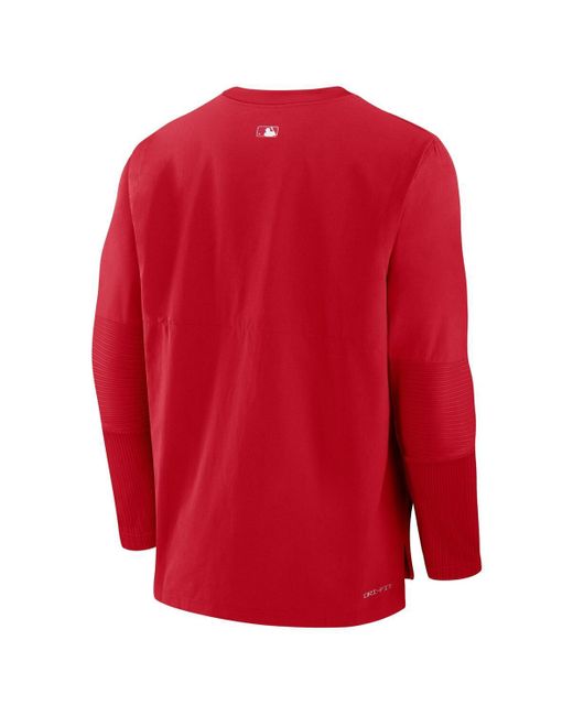 Nike Red Los Angeles Angels Authentic Collection City Connect Player Tri-blend Performance Pullover Jacket for men