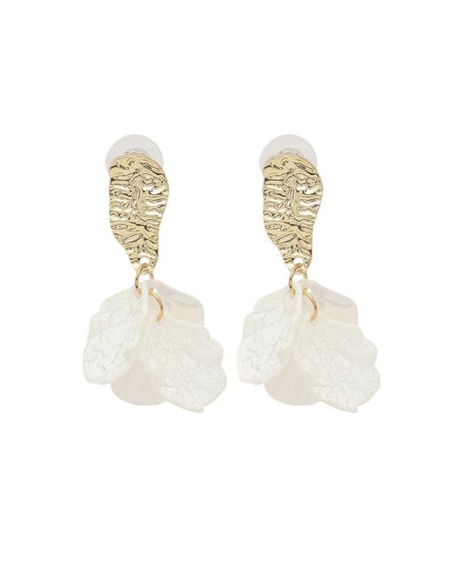 SOH White Dented Drop Earrings