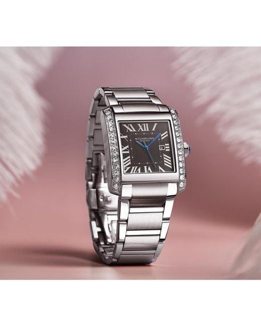 Stuhrling Gray Elan S Rectangular Quartz Watch