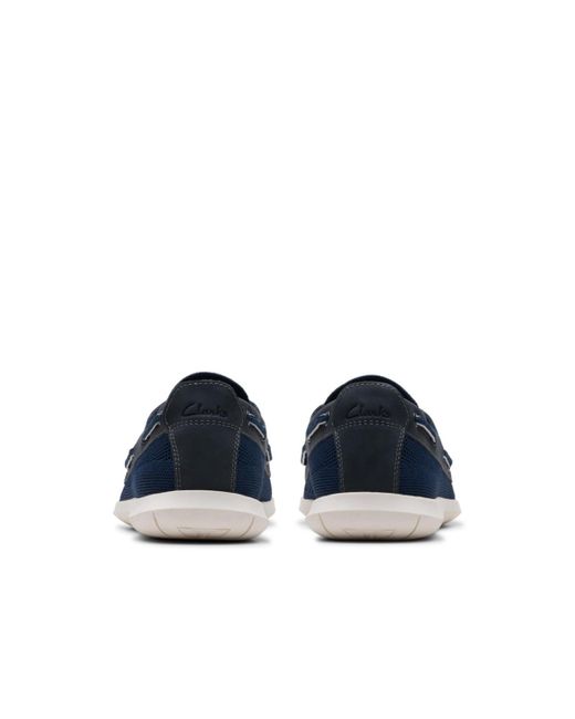 Clarks Blue Flexway Tie Casual Slip On Boat Shoe for men