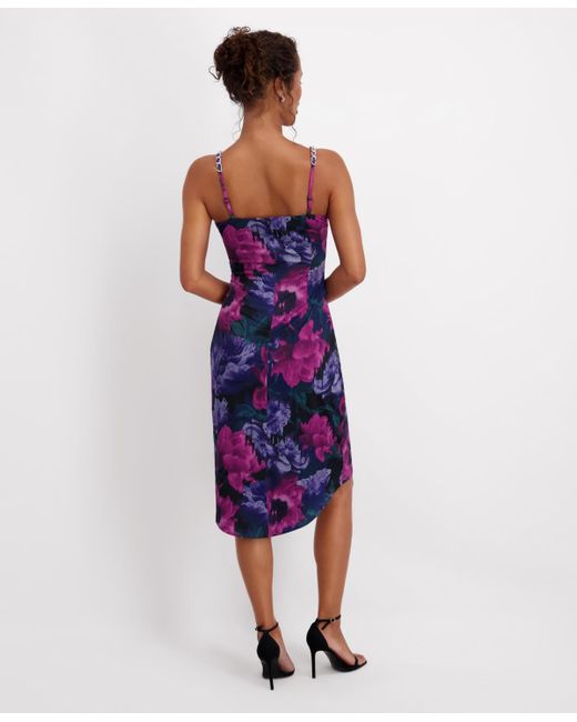 Siena Jewelry Blue Printed Cowl Neck Dress