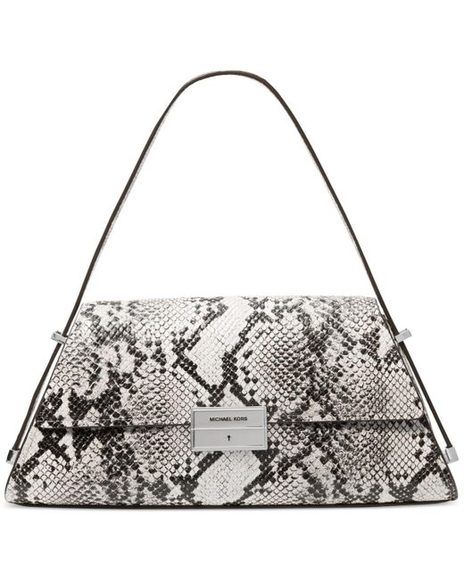 Michael Kors Gray Michael Ludlow Small Leather Convertible Shoulder Bag