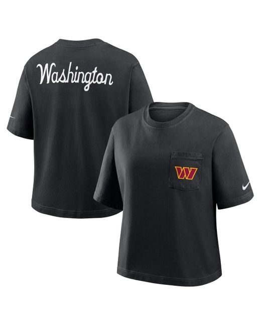 Nike Black Washington Commanders Rewind Pocket Boxy T-shirt