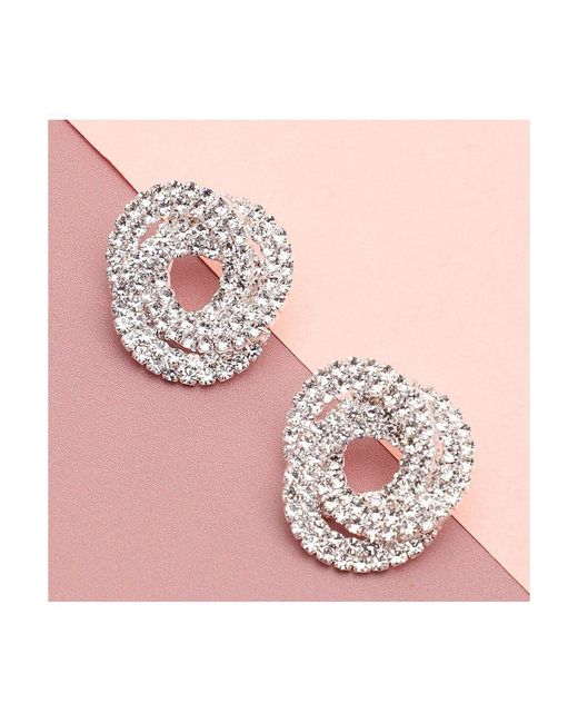 SOH White Black Wrap Stud Earrings