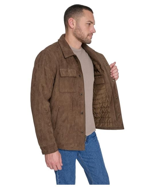 Dockers Brown Microsuede Shirt Jacket for men