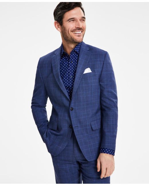Michael Kors Classicfit Stretch Woolblend Suit Jacket in Blue for Men Lyst