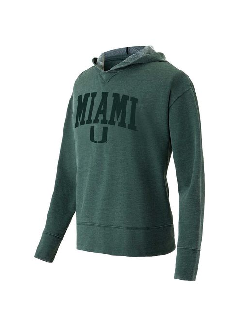 Concepts Sport Green Miami Hurricanes Volley Long Sleeve Hoodie Top