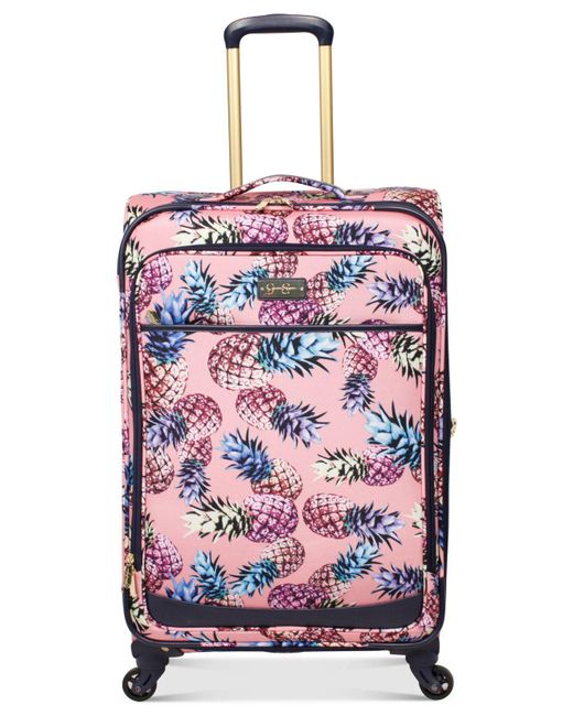 Jessica Simpson Multicolor Pineapple 29" Expandable Spinner Suitcase