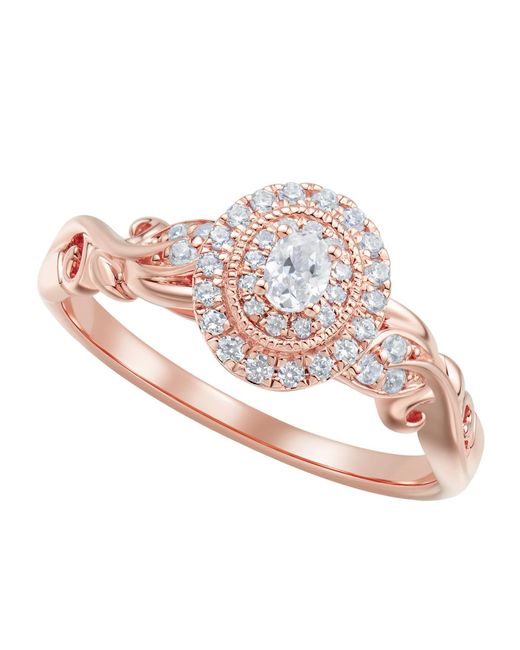 Macy's Pink Diamond Halo Ring (1/3 Ct. T.w.