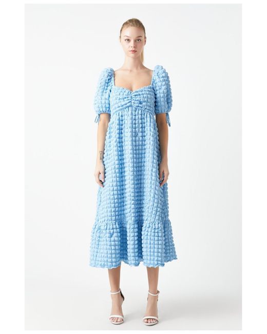 Endless Rose Blue Textured Maxi Dress