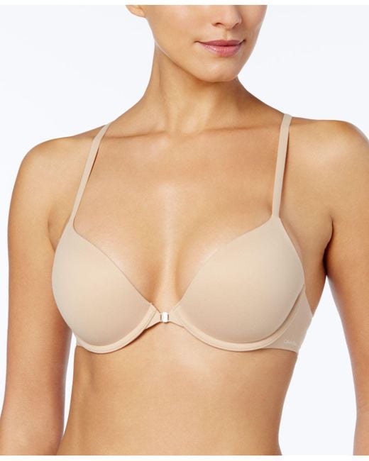 Calvin Klein Perfectly Fit Memory Touch Racerback Bra Qf1092 in Natural |  Lyst