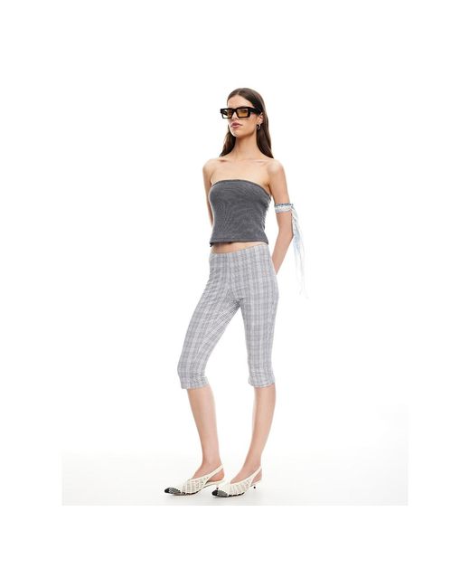 Lioness Blue Checked Starlet Capri Pants