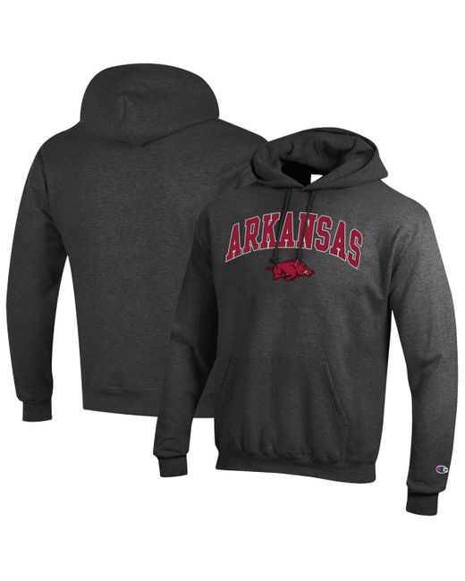 Champion Black Arkansas Razorbacks Arched Logo Fleece Pullover Hoodie for men