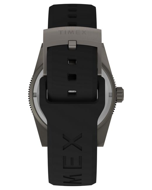 Timex Black Analog Rubber Strap Watch for men