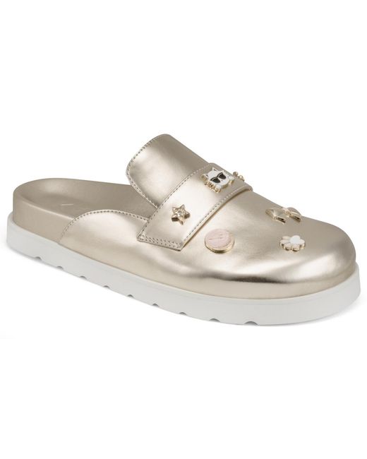Karl Lagerfeld White Islay Macaron Flat Mules