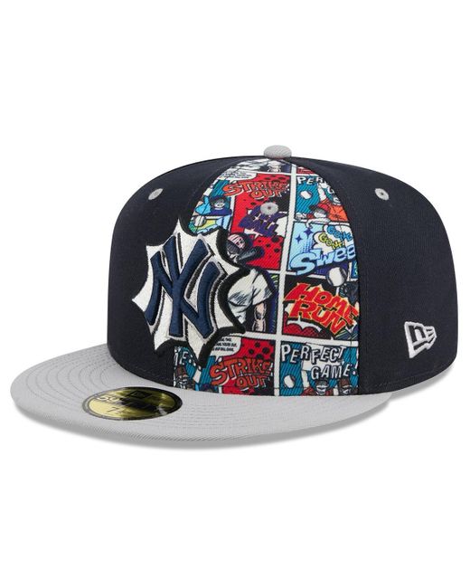 KTZ Blue Navy/gray New York Yankees 2025 Mlb Diamond Hero Edition 59fifty Fitted Hat for men