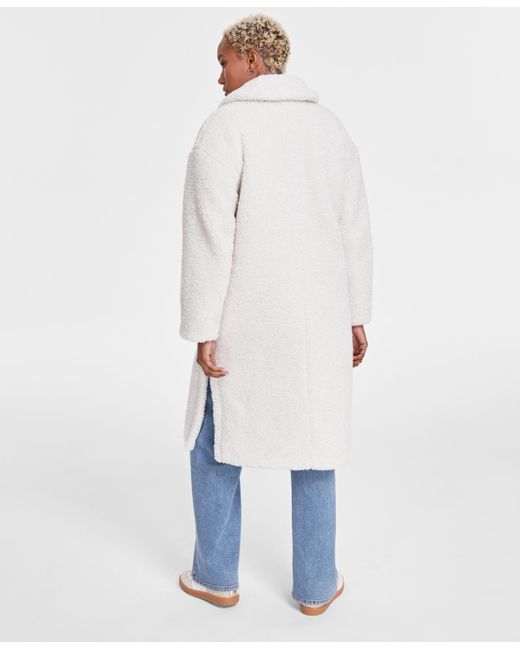 Women's Notched-Collar Teddy Coat