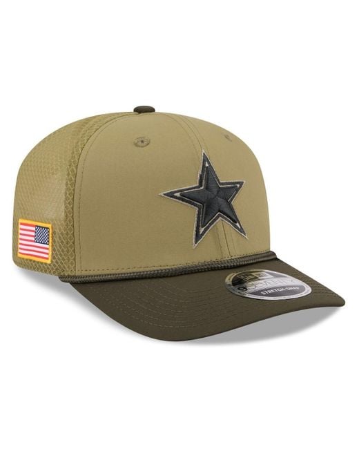 KTZ Green Dallas Cowboys 2025 Salute To Service 9seventy Adjustable Hat for men