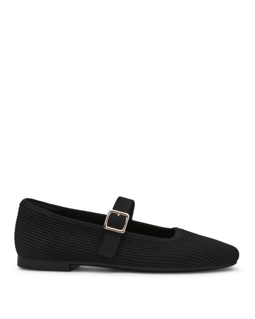 Anne Klein Black Mabel Knit Mary Jane Flats
