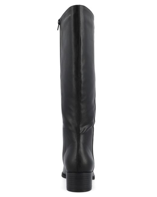 Journee Collection Black Devri Square Toe Boots
