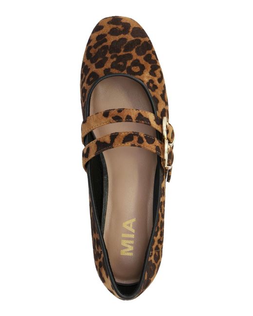 MIA Brown Radia-n Double Buckle Round Toe Flats