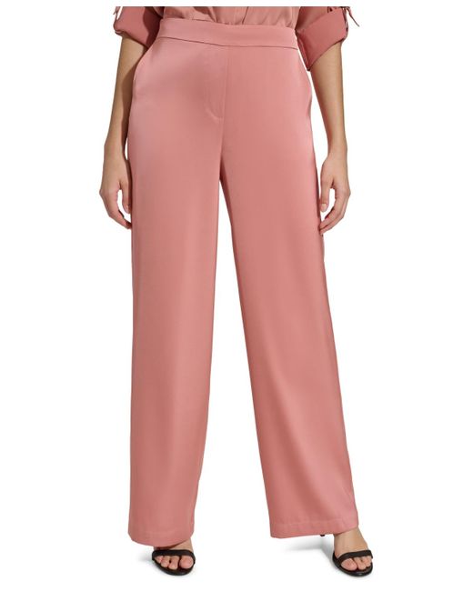 Calvin Klein Pink Satin Pull-on Pants