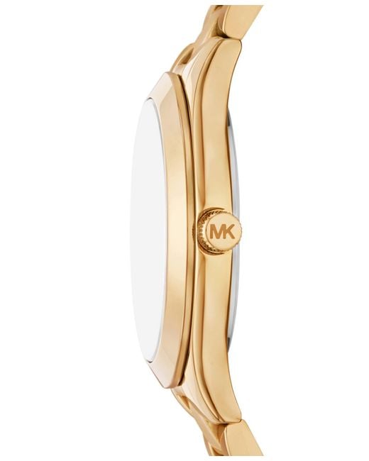 Michael Kors Metallic Â Slim Runway Three-hand Stainless Steel Watch And Jewelry Set