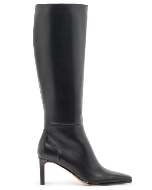 Dolce Vita Black Emmi Wide-calf Pointed-toe Blade-heel Knee-high Tall Dress Boots