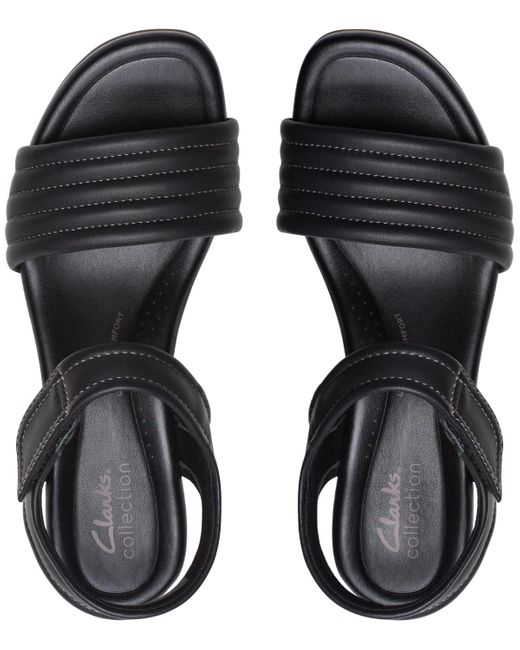 Clarks Black Chelseah Gem Ankle-strap Wedge Sandals