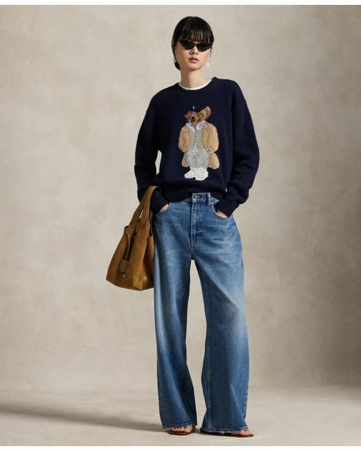 Polo Ralph Lauren Blue Polo Bear Wool-cashmere-blend Sweater