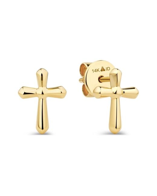 DEVATA Metallic Cross Stud Earrings