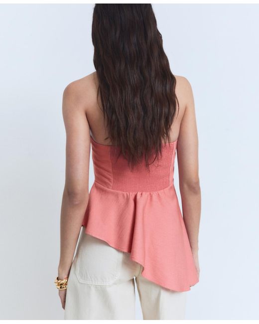 Mango Pink Asymmetrical Strapless Top