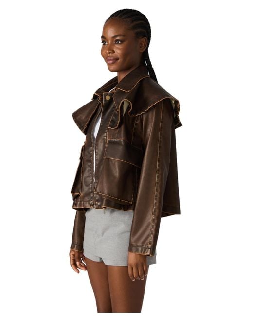 Steve Madden Brown Varvara Long-sleeve Jacket