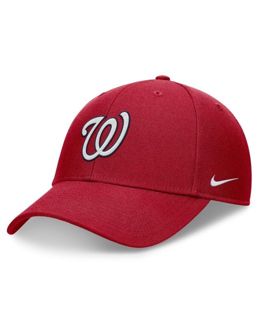 Nike Red Navy Washington Nationals Evergreen Club Performance Adjustable Hat for men