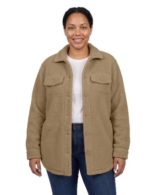 Woman Within Brown Within Berber Button-front Jacket