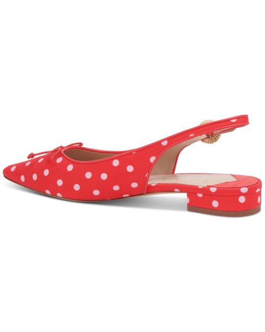 Kate Spade Red Veronica Slip-on Pointed-toe Slingback Flats