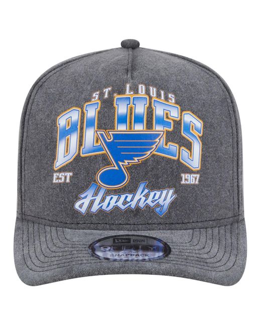 KTZ St. Louis Blues Throwback Washed A-frame Pre-curved 9fifty Snapback Hat for men