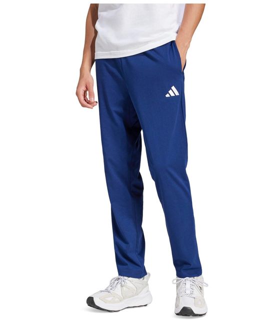 Adidas Blue Essentials Small Logo Single Jersey Pants for men