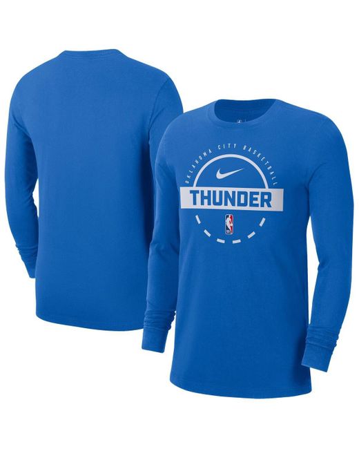Nike Blue Oklahoma City Thunder Authentic Long Sleeve Practice T-shirt for men